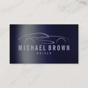 Driver Professional Metallic Navy Blue Business Card