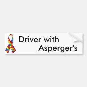 Driver with Asperger's Bumper Sticker