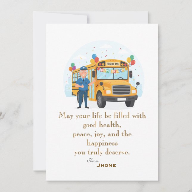 Driver's birthday card (Front)