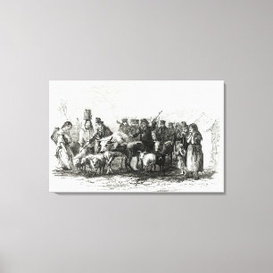 Driving Cattle for Rent Canvas Print