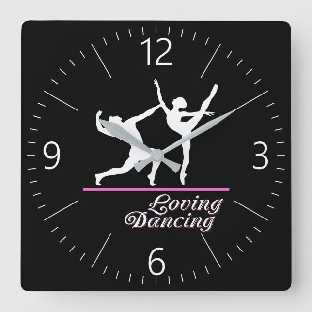 driving dancing square wall clock (Front)