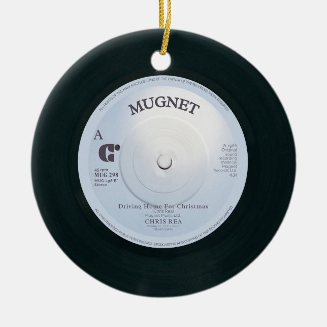 Driving Home For Christmas Ceramic Ornament (Front)