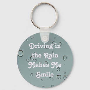 Driving in the Rain Water Droplet Photo Raindrop Keychain
