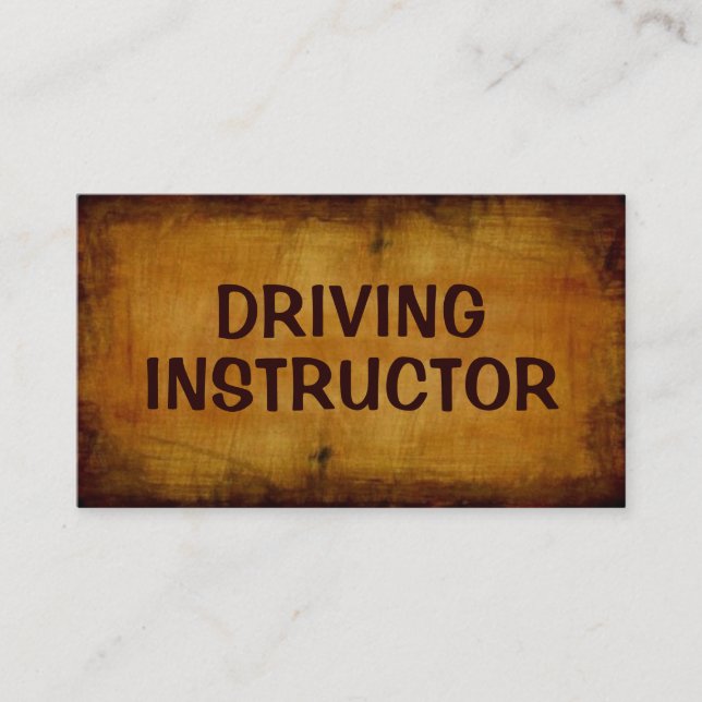 Driving Instructor Antique Business Card (Front)