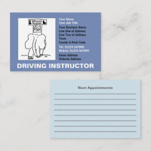 Driving Instructor Appointments Business Card