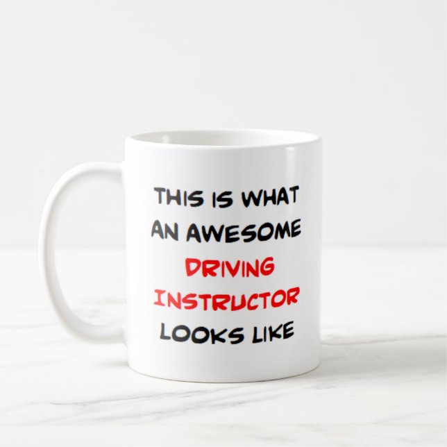 driving instructor, awesome coffee mug (Left)