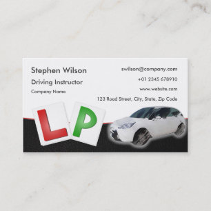 Driving Instructor Business Card Black Leather