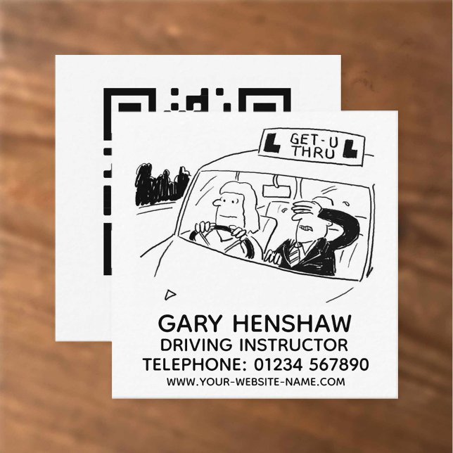 Driving Instructor Square Business Card (Creator Uploaded)