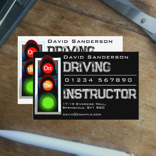 Driving Instructor with Traffic Lights Business Card
