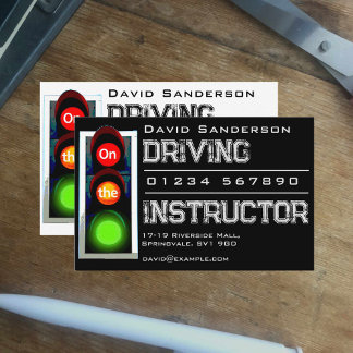 Driving Instructor with Traffic Lights Business Card