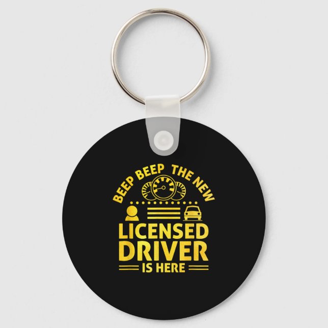 Driving License Ped New Driver Permit Driving Scho Keychain (Front)