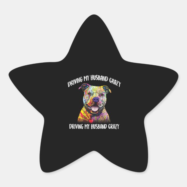 driving my husband crazy star sticker (Front)