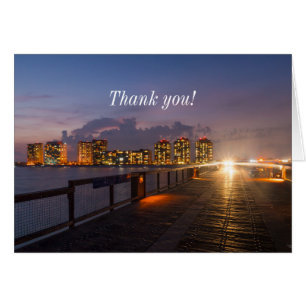 Driving On Navarre Beach Pier Thank you Card