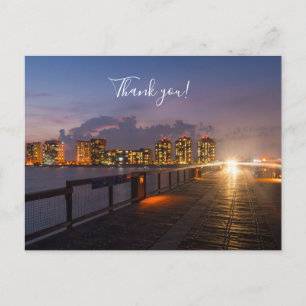 Driving On Navarre Beach Pier Thank you Postcard