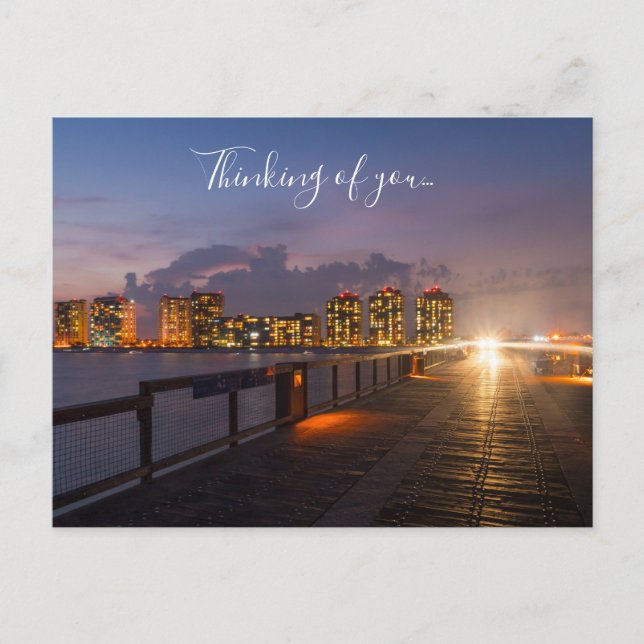 Driving On Navarre Beach Pier Thinking Of You Postcard (Front)