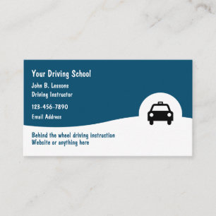Driving School Classic Business Cards