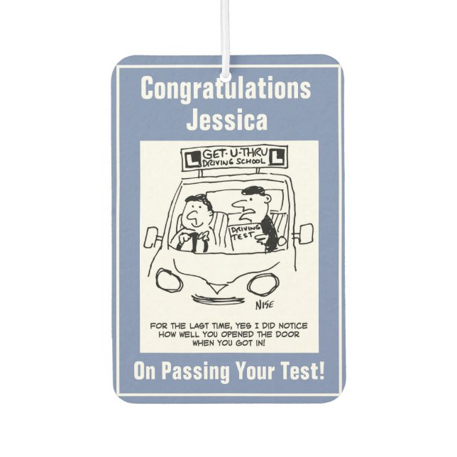 Driving School. Examiner Noticed Door Entry Air Freshener (Front)