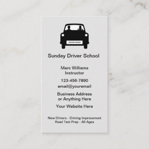 Driving School Instructor Simple Business Cards