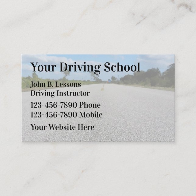 Driving School Simple Business Cards (Front)