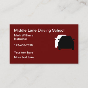 Driving School Simple Business Cards