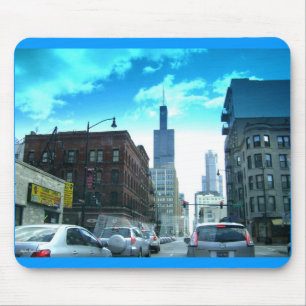 Driving Through Downtown Chicago Mouse Pad