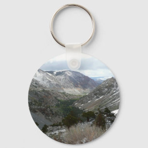 Driving Through the Snowy Sierra Nevada Mountains Keychain