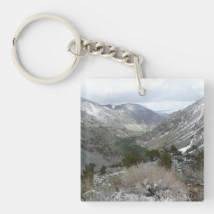 Driving Through the Snowy Sierra Nevada Mountains Keychain