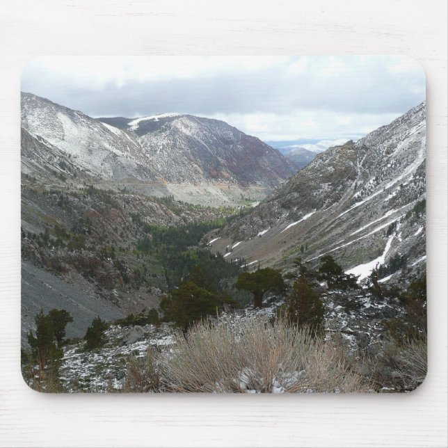 Driving Through the Snowy Sierra Nevada Mountains Mouse Pad (Front)
