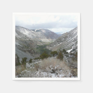Driving Through the Snowy Sierra Nevada Mountains Napkin