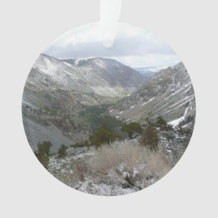 Driving Through the Snowy Sierra Nevada Mountains Ornament