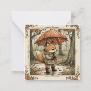 Drizzle & Delights: Enchanting Fox Rain Card