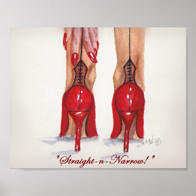 "Droite et étroite !" Impression 8x10 (Devant)