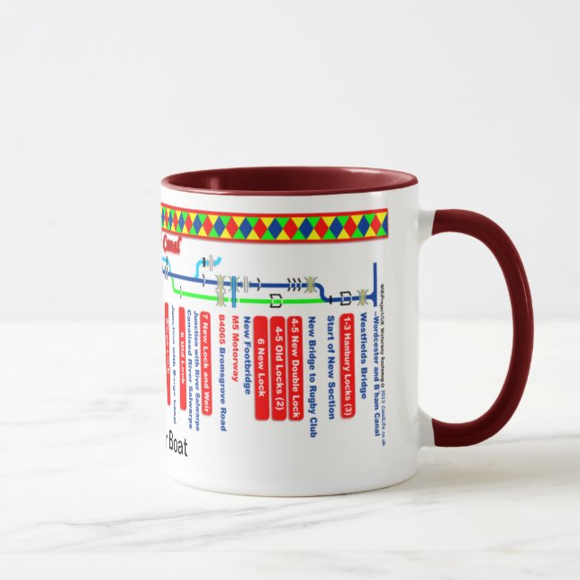 Droitwich Canal Route Map Mug (Right)