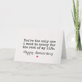 drôle 1er anniversaire carte pour femme / pour mar