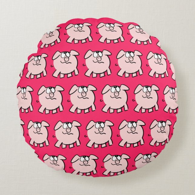 Drôle 2 caricature Cochon Choisir couleur Coussin  (Devant)