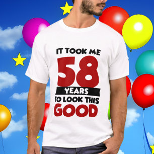 drôle 58e anniversaire mot art look beau T-shirt