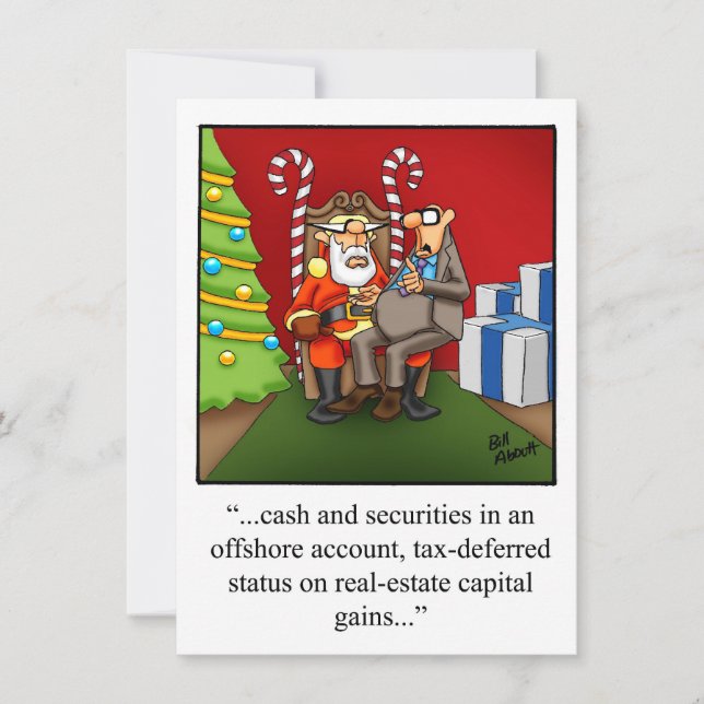 Drôle Affaires financières Noël Invitation (Devant)