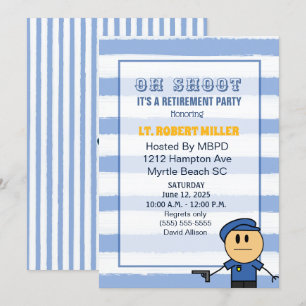 Drôle agent de police Retraite Partie Invitation