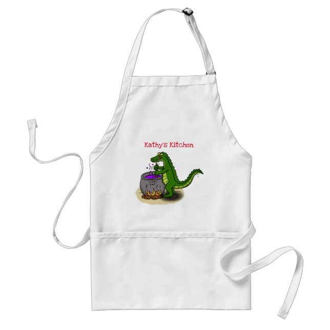 Drôle alligator cuisine caricature tablier (Devant)