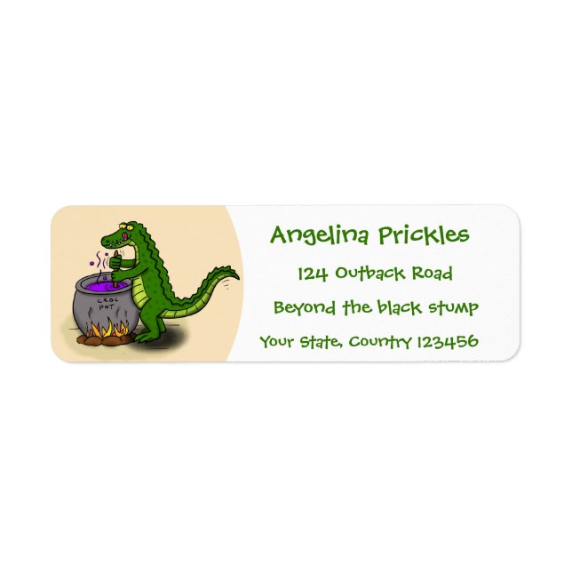 Drôle alligator vert cuisine dessin animé (Devant)