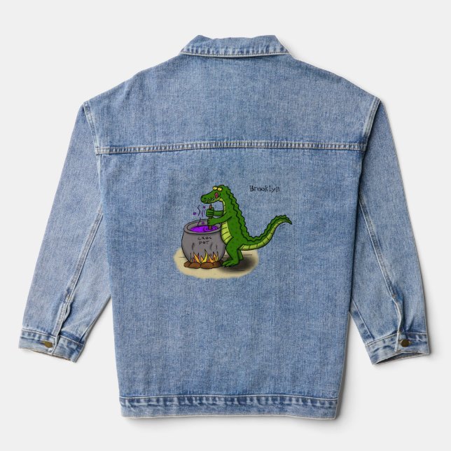 Drôle alligator vert cuisine dessin animé (Verso)