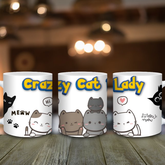 Drôle Amoureux des chats café Mug - Crazy Cat Lady (Créateur téléchargé)
