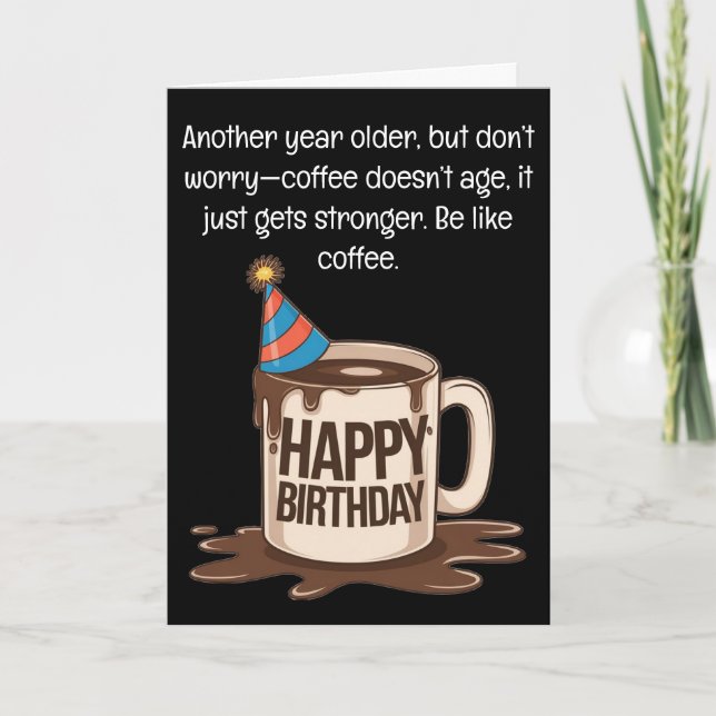 Drôle Anniversaire Carte de la Coupe du Café : Sou (Devant)