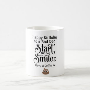 Drôle Anniversaire Mug DAD - Sourire - Café et pom