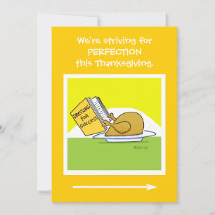 Drôle Banquet Thanksgiving Cartoon Invitation Card