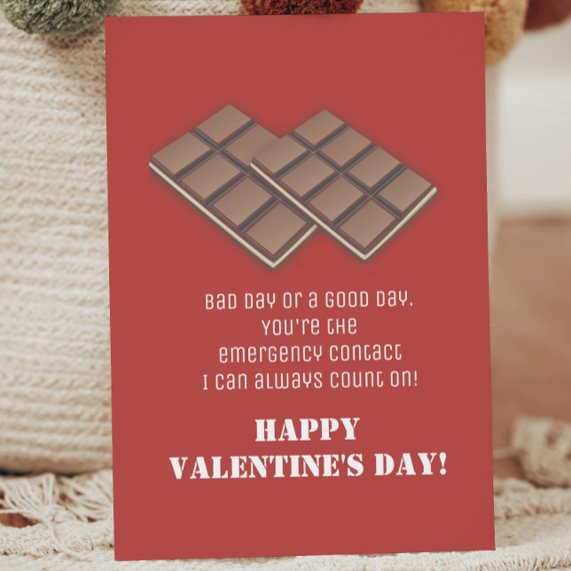 Drôle Bar au chocolat Carte de message de Saint Va (Funny Chocolate Bar Valentine's Day Message Card)