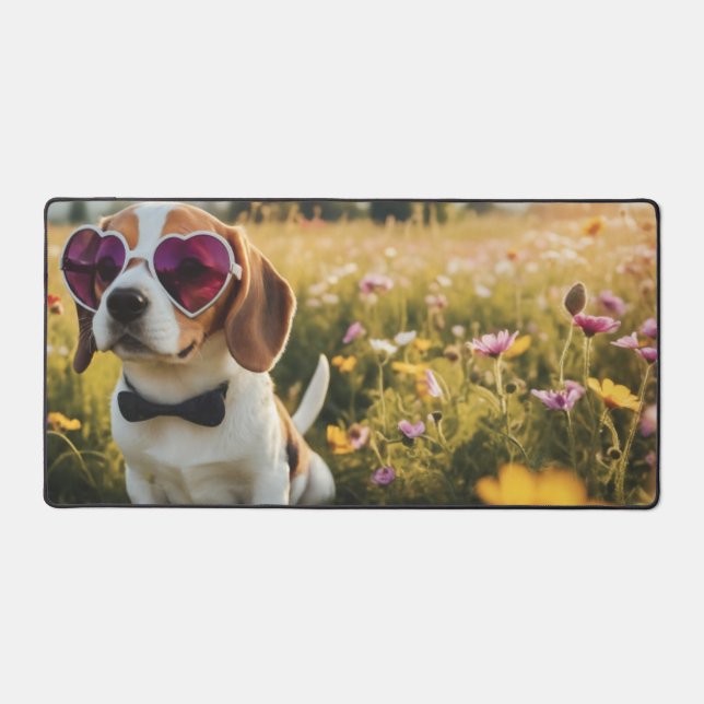 Drôle Beagle portant des lunettes de soleil dans u (Recto)