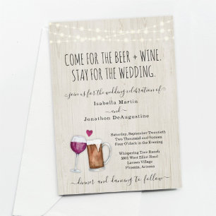 Drôle Bière & Vin Thème Faire-part de mariage