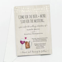 Drôle Bière & Vin Thème Faire-part de mariage