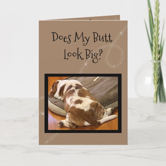 Drôle "Big Butt" Basset Hound Carte Anniversaire (Devant)